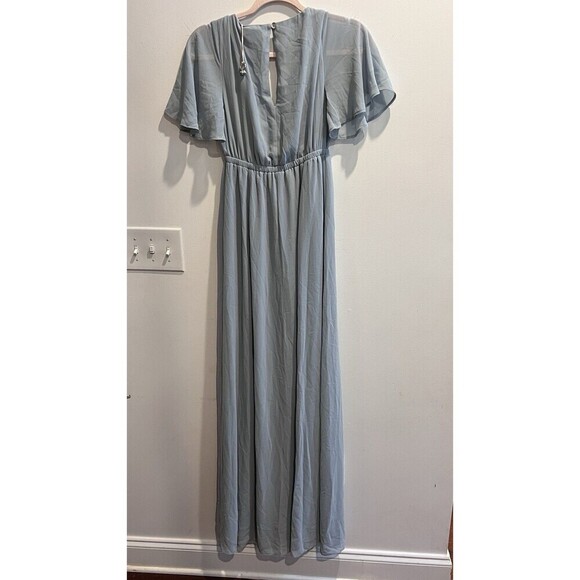 NWT Show Me Your MuMu Emily Empire Maxi Dress Silver Sage XXS Baby Blue Shower - Picture 3 of 13